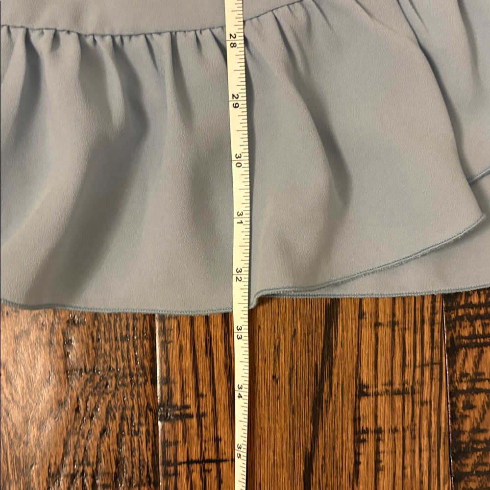 Wilfred Powder Blue Ruffle Wrap Mini Dress - Picture 5 of 10